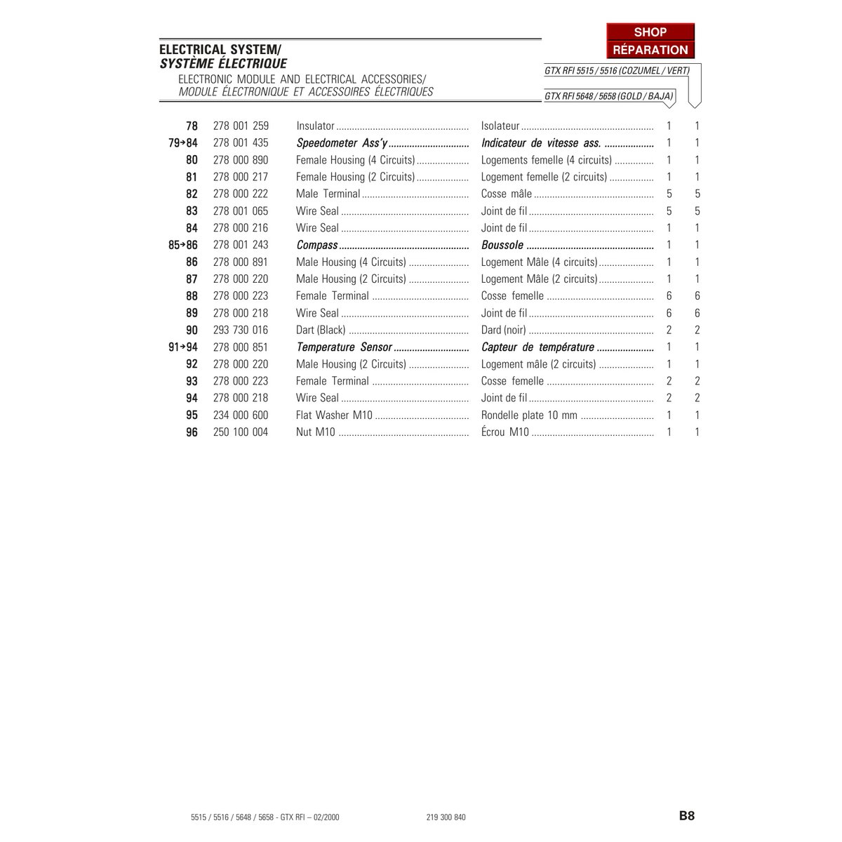 Sea-Doo GTX RFI 2000 Parts Catalog Manual PDF (5515/5516/5648/5658) - Image 5