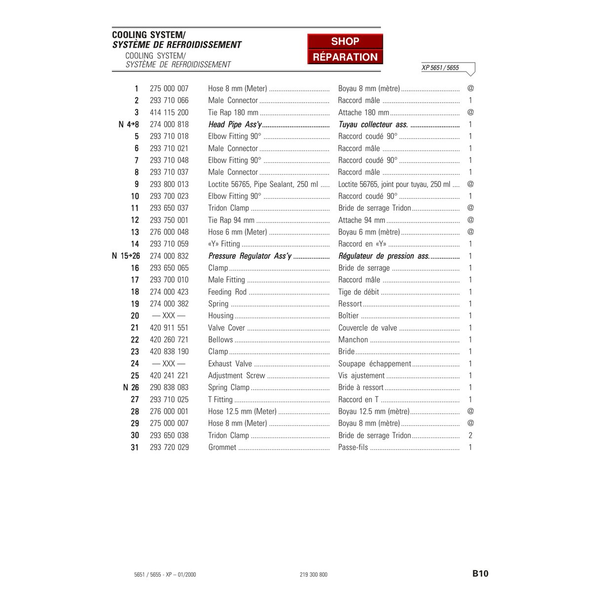 Sea-Doo 5651 5655 XP 2000 Parts Catalog Manual PDF - Image 6