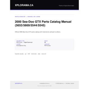 2000 Sea-Doo GTX Parts Catalog Manual - Official PDF Guide