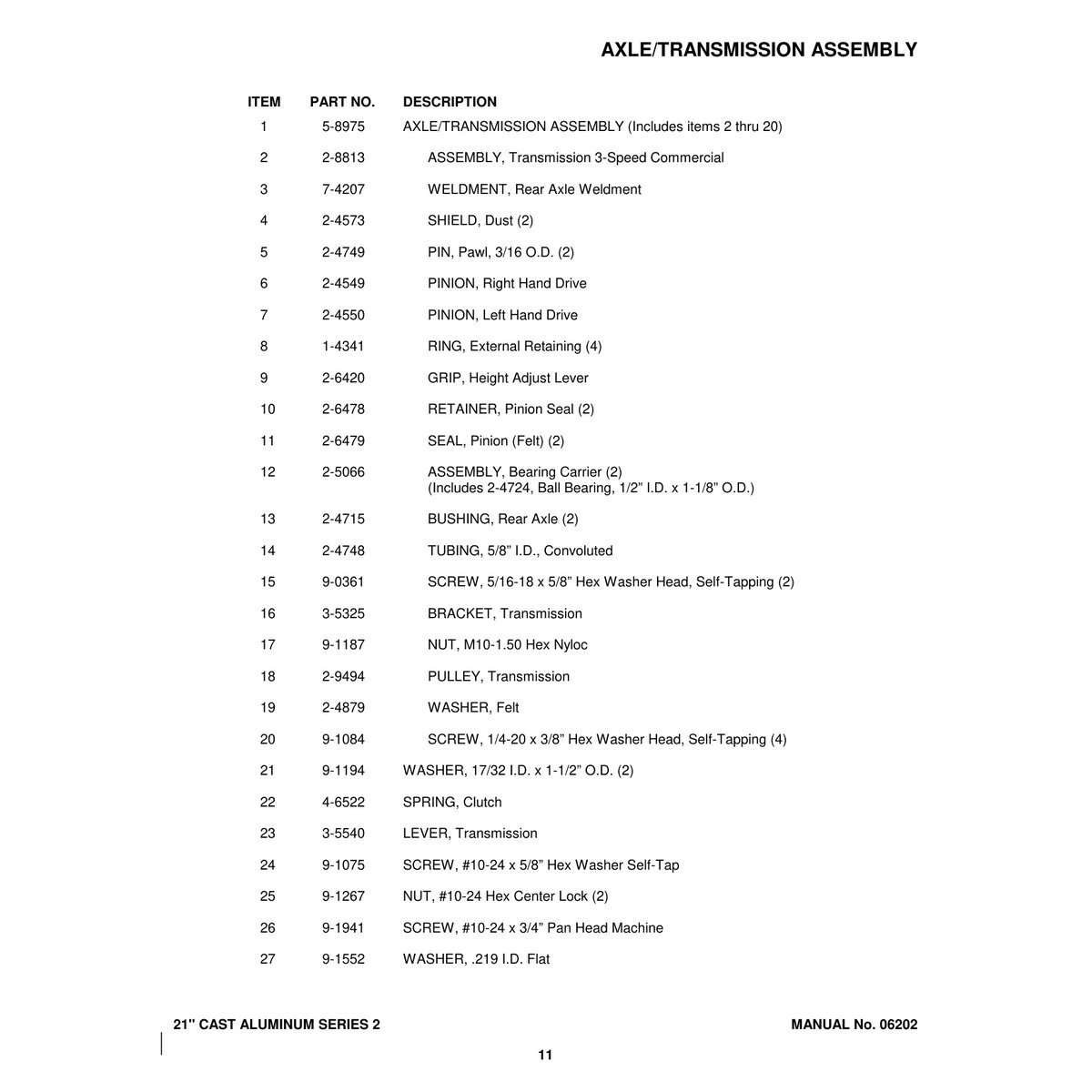 Snapper ELP21602 21" Cast Deck Walk Mower Parts Manual PDF - Image 3
