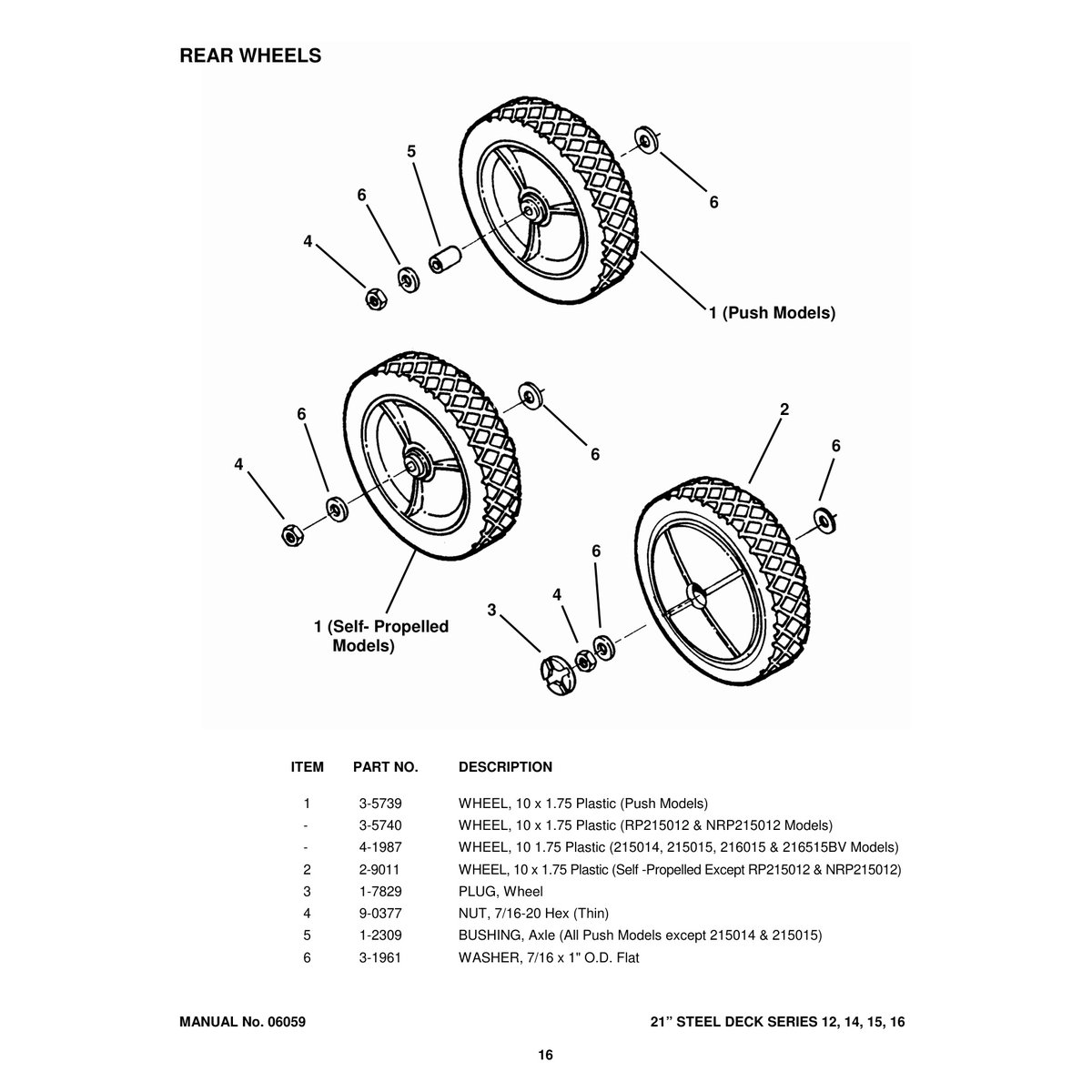 Snapper FRP216016 21" Steel Deck Walk Behind Mower Parts Manual - Image 2