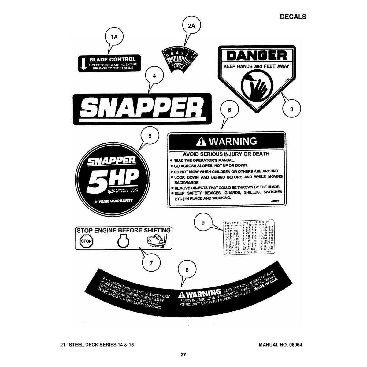 Snapper MR Series 14 & 15 Walk Behind Mower Parts Manual PDF - Image 4