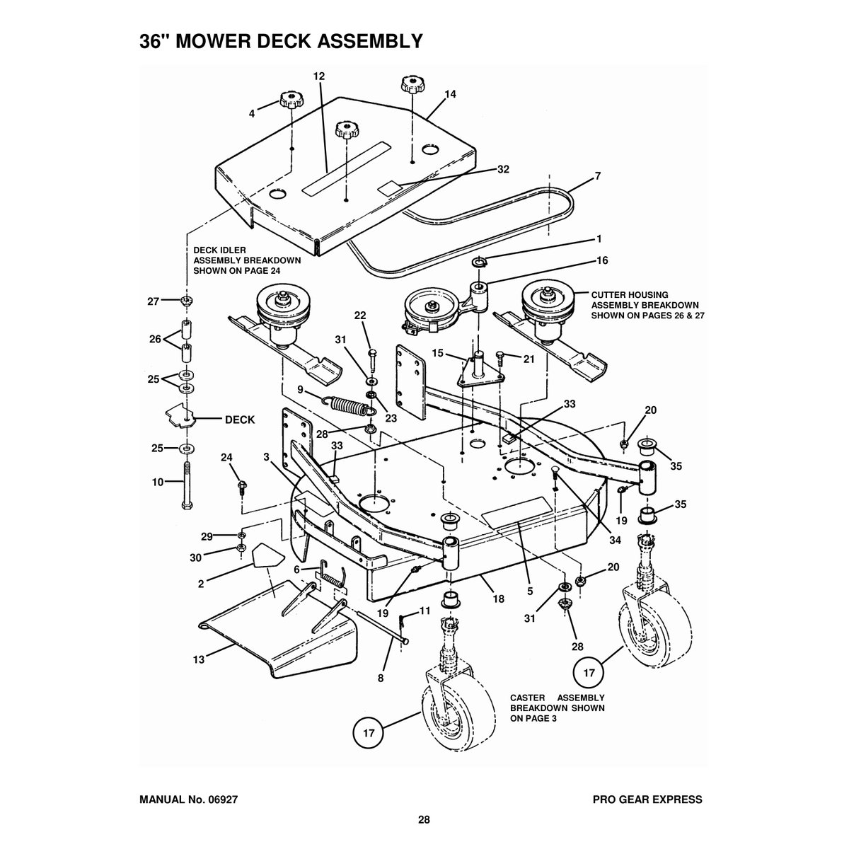 Snapper SPE360 Pro Gear Express Walk Behind Mower Parts Manual - Image 4