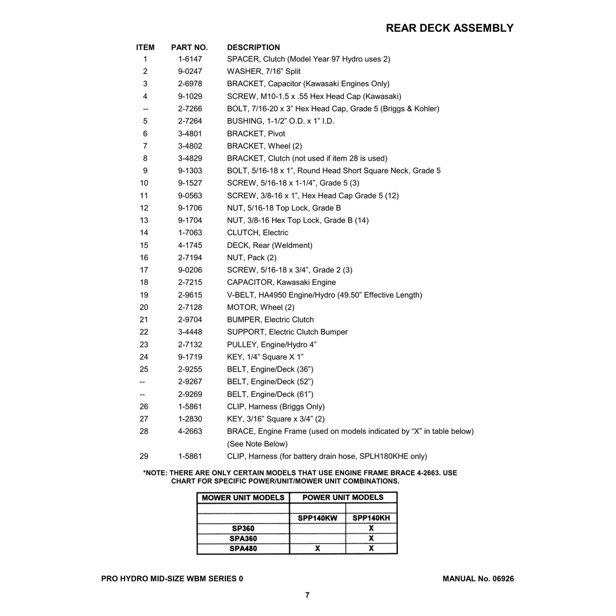 Snapper Pro Hydro SPLH160BV Mid-Size Walk Behind Parts Manual - Image 2