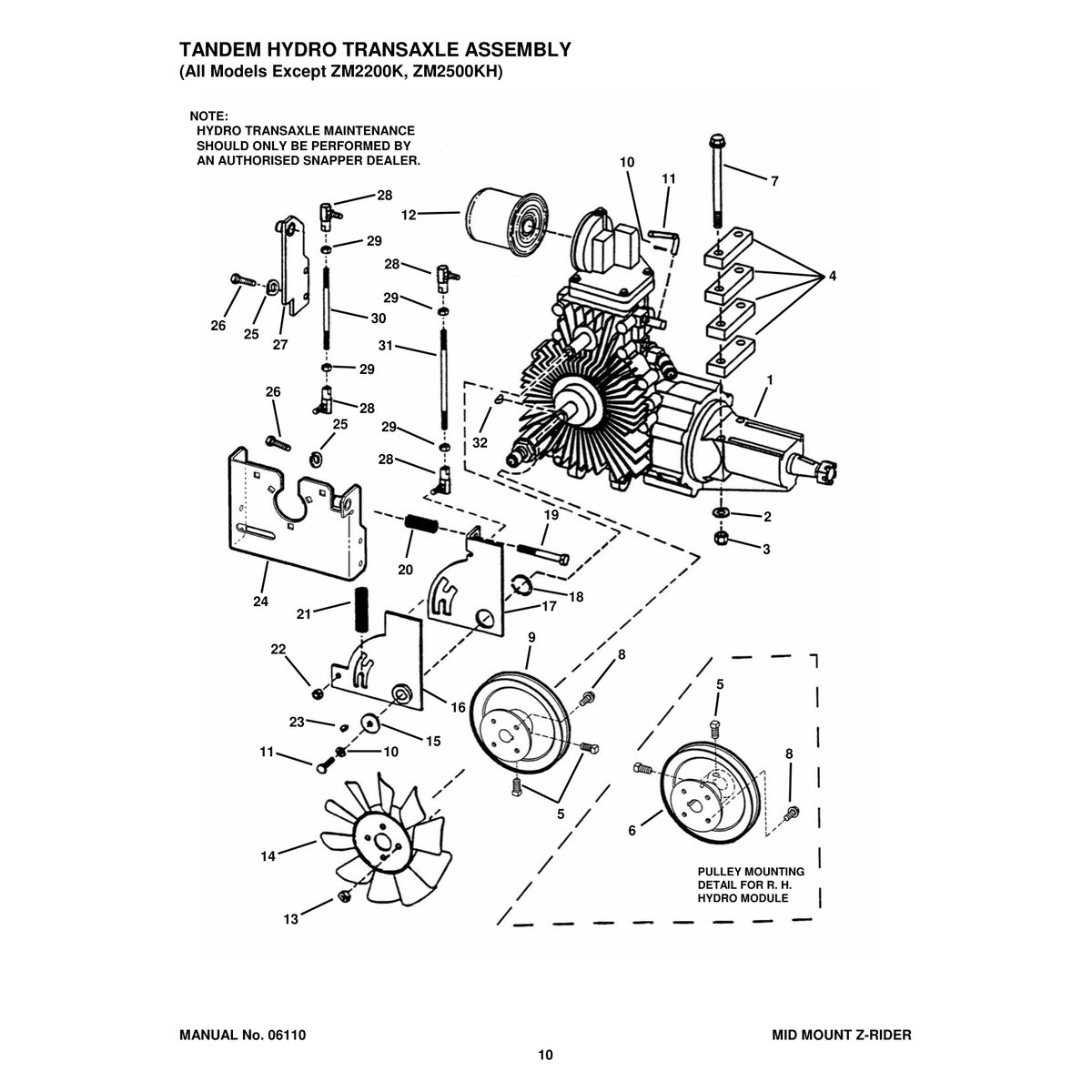 Snapper ZM5203M Mid Mount Z-Rider Zero Turn Mower Parts Manual - Image 2