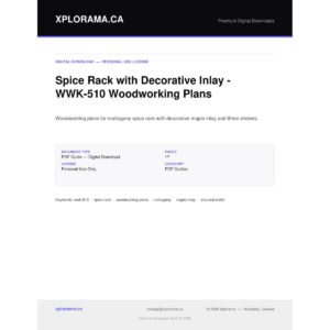 WWK-510 Mahogany Spice Rack with Maple Inlay Woodworking Plans PDF