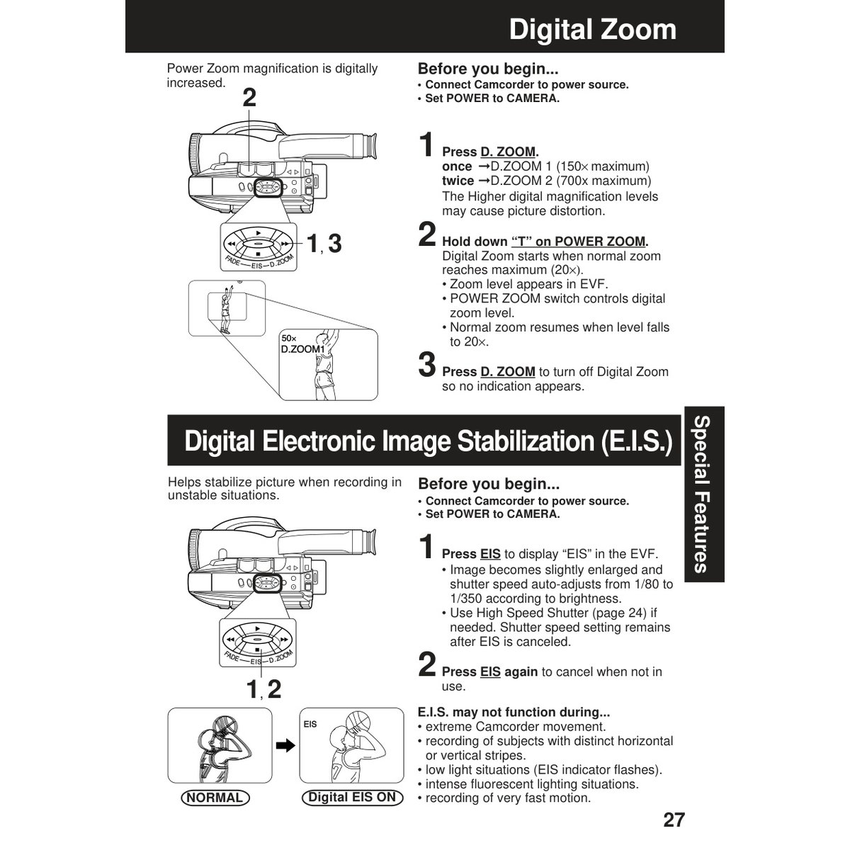 Panasonic VM-L152 Camcorder Operating Instructions Manual PDF - Image 2