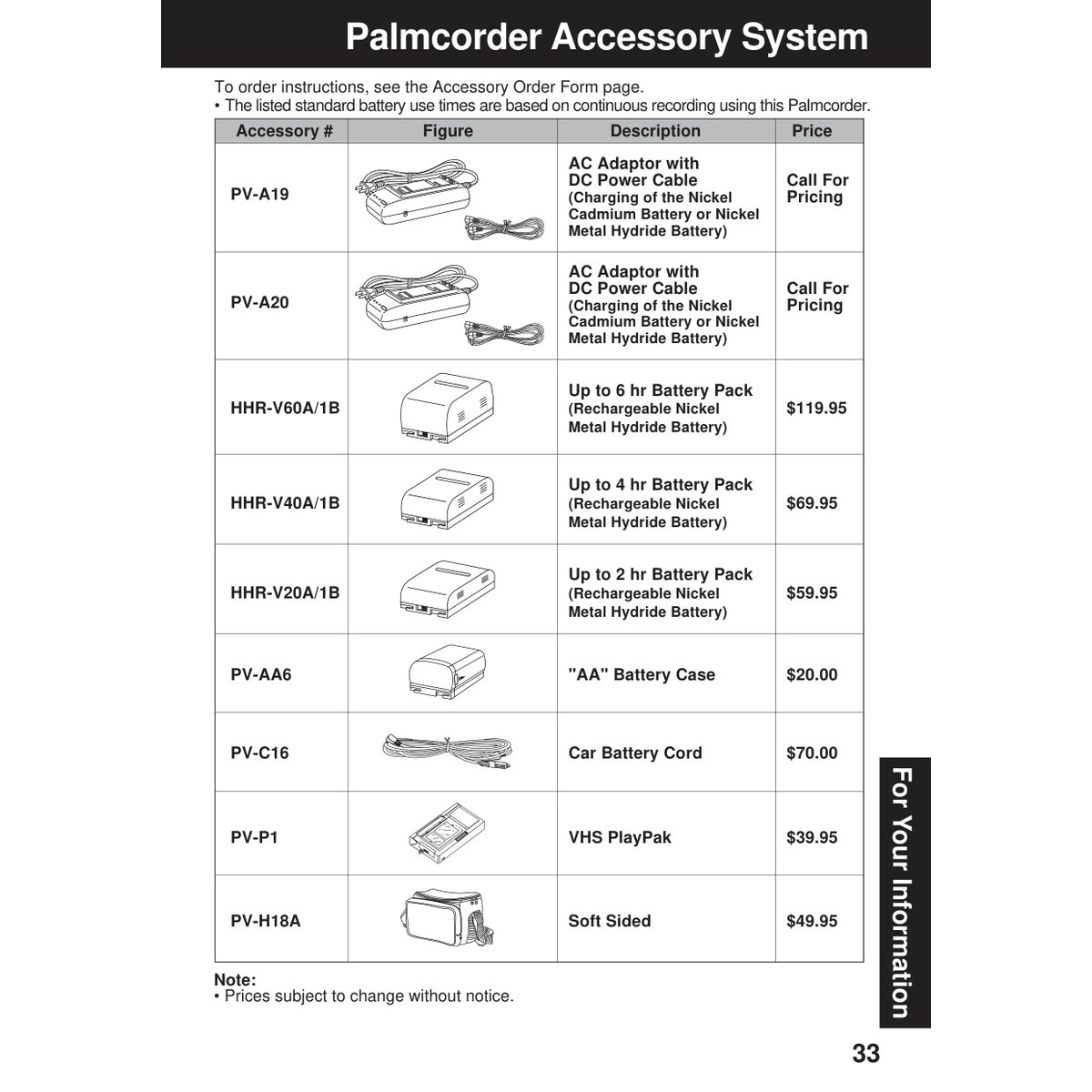 Panasonic VM-L152 Camcorder Operating Instructions Manual PDF - Image 4