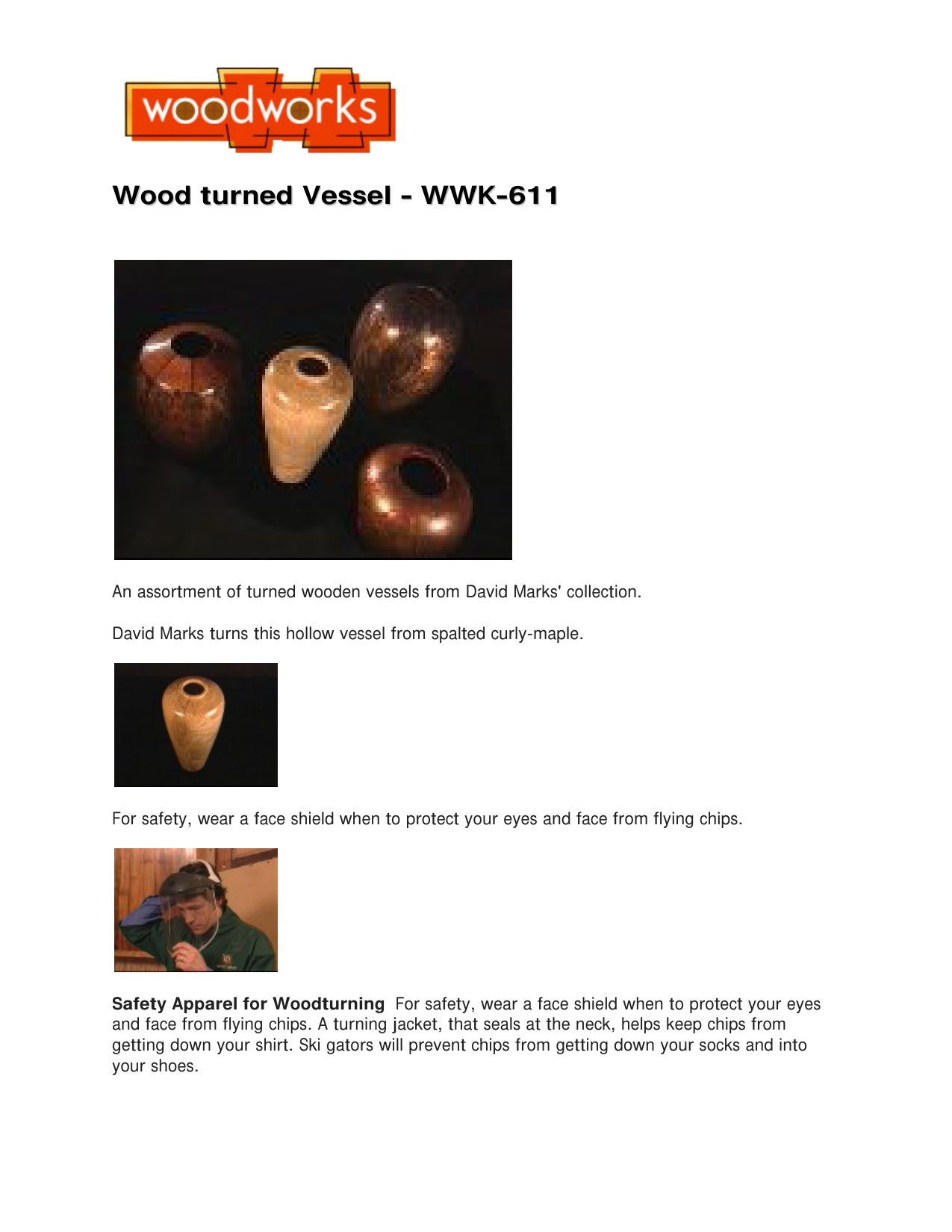 Woodturned Vessel Guide WWK-611 David Marks Collection PDF Guide - Image 2
