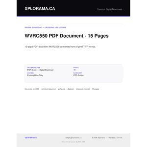 WVRC550 PDF Document - 15 Pages - Digital Download