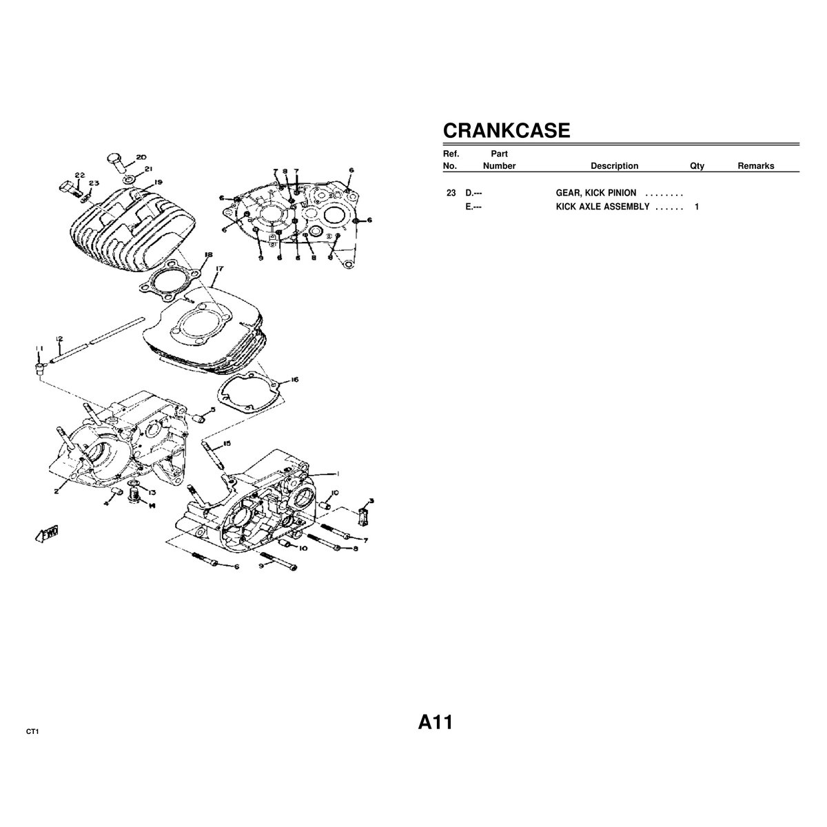 Yamaha CT1 Engine Crank Piston Parts Manual Complete Parts List - Image 2