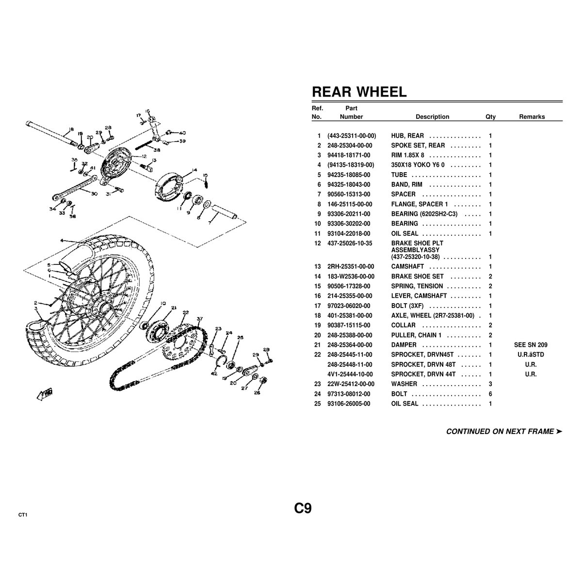 Yamaha CT1 Engine Crank Piston Parts Manual Complete Parts List - Image 4