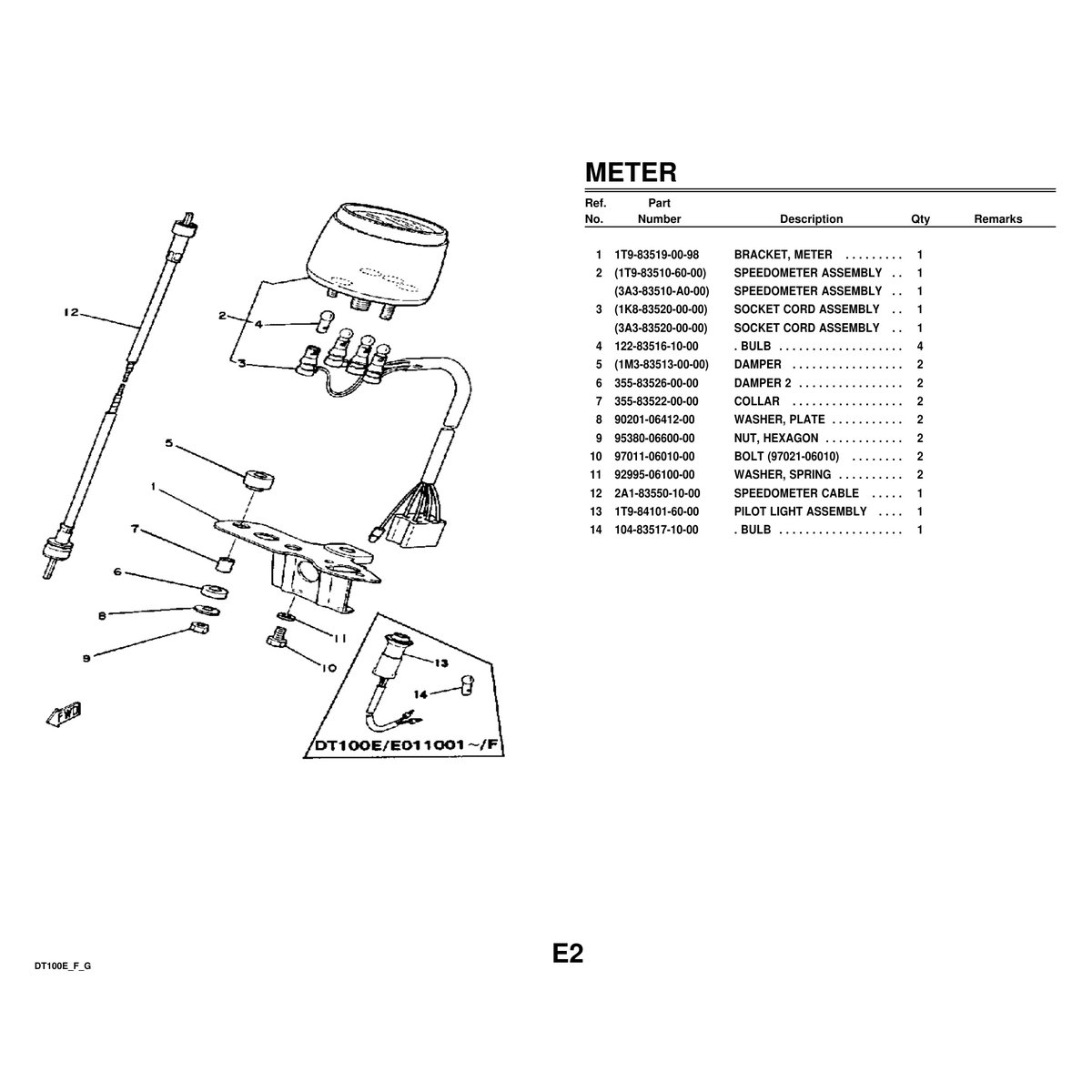 Yamaha DT100E/F/G Parts Manual - Engine Components PDF Guide - Image 6