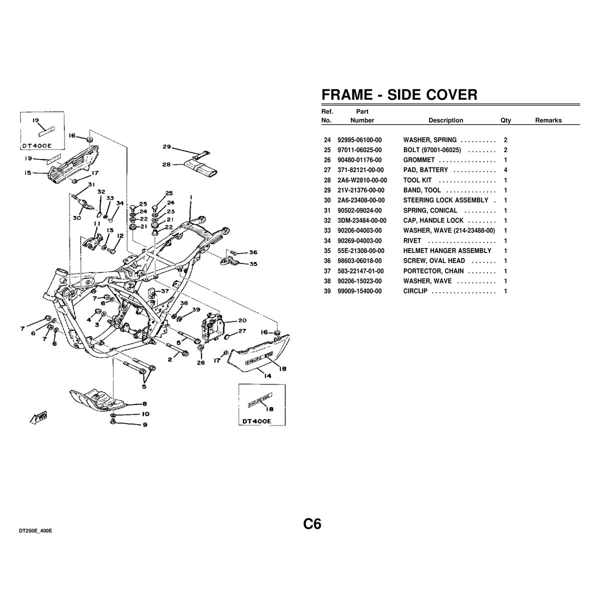 Yamaha DT250E DT400E Motorcycle Parts Manual PDF 60 Pages - Image 3