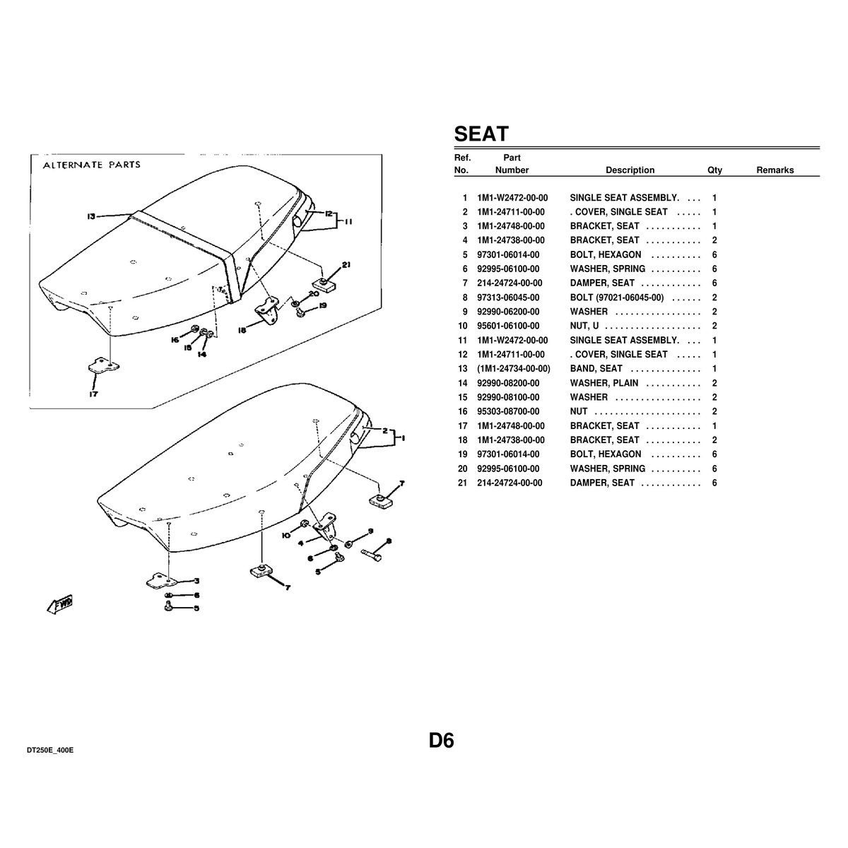 Yamaha DT250E DT400E Motorcycle Parts Manual PDF 60 Pages - Image 5