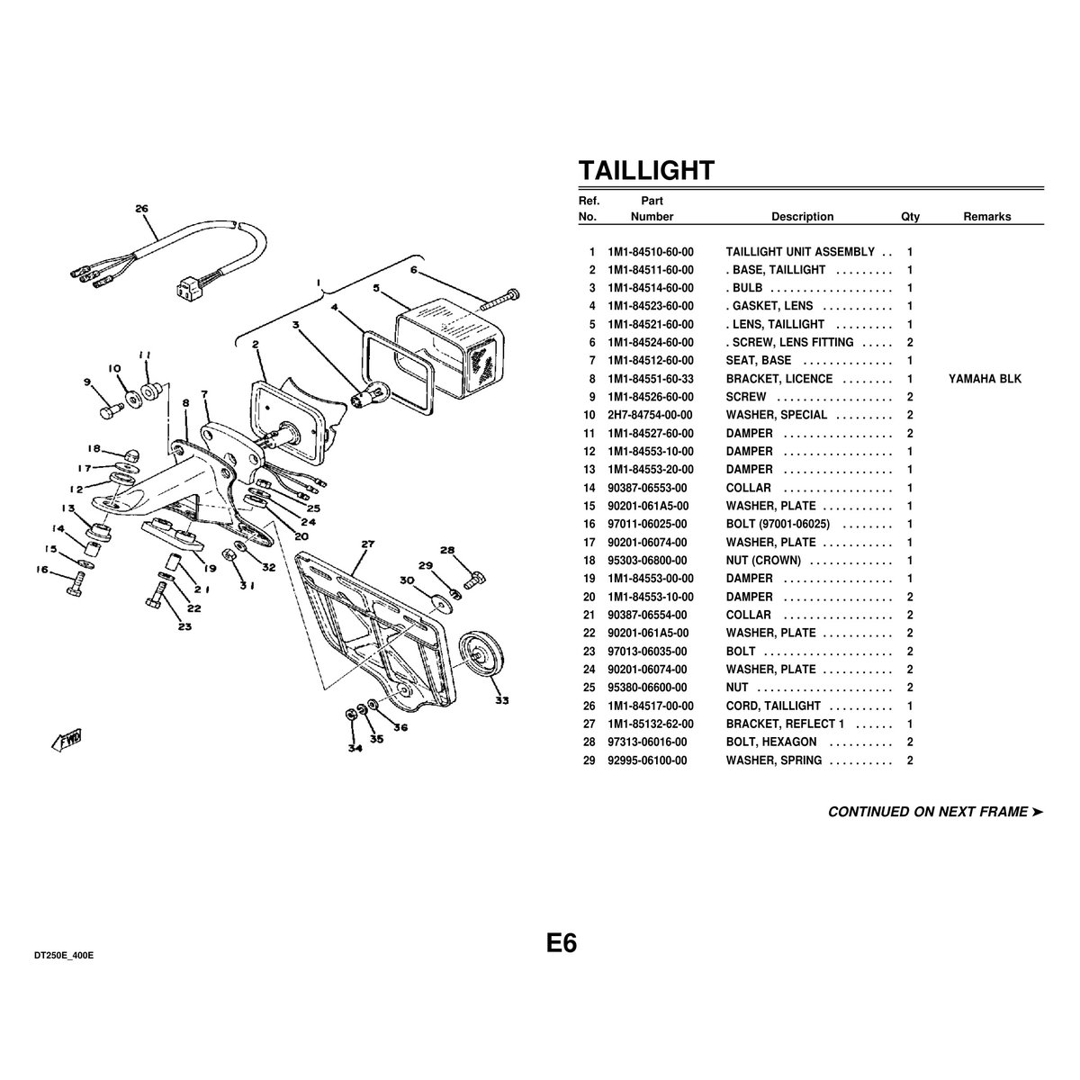 Yamaha DT250E DT400E Motorcycle Parts Manual PDF 60 Pages - Image 6