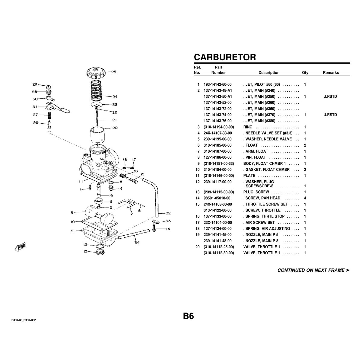 Yamaha DT2MX RT2MX Motorcycle Parts Manual Engine Components PDF - Image 2