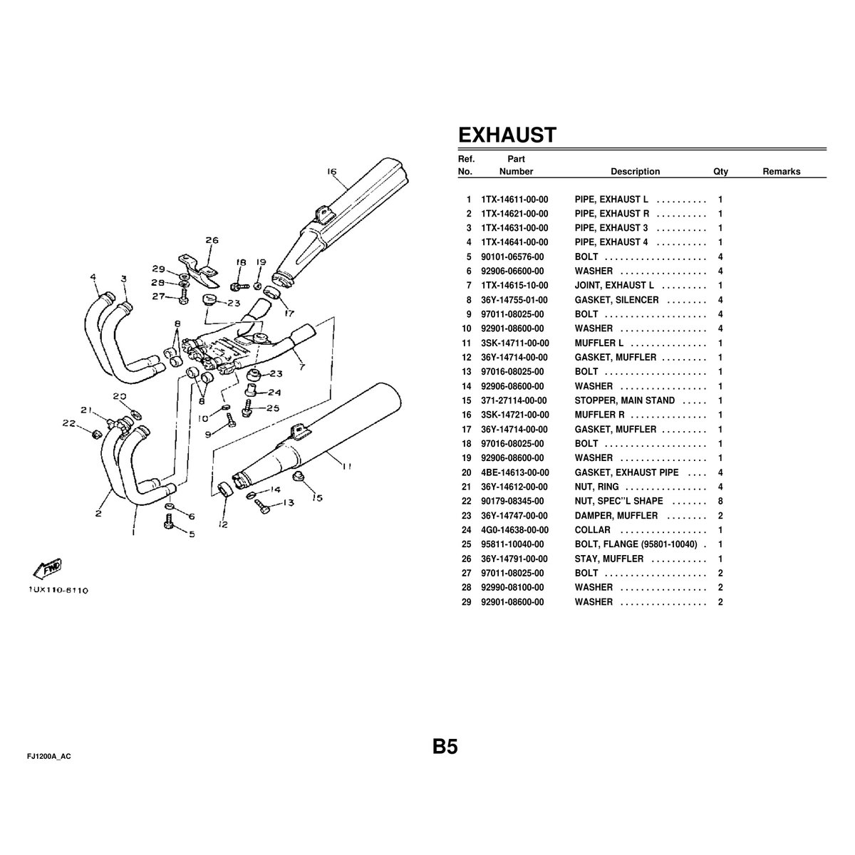 Yamaha FJ1200A Parts Manual - Complete Motorcycle Parts Catalog PDF - Image 3
