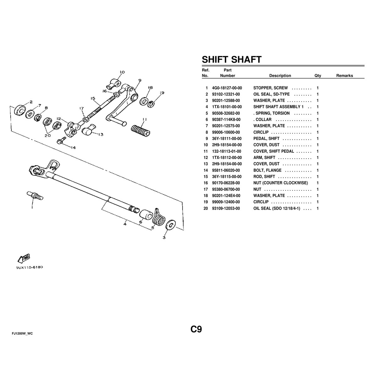 Yamaha FJ1200W Parts Manual - Complete Motorcycle Parts Catalog - Image 3