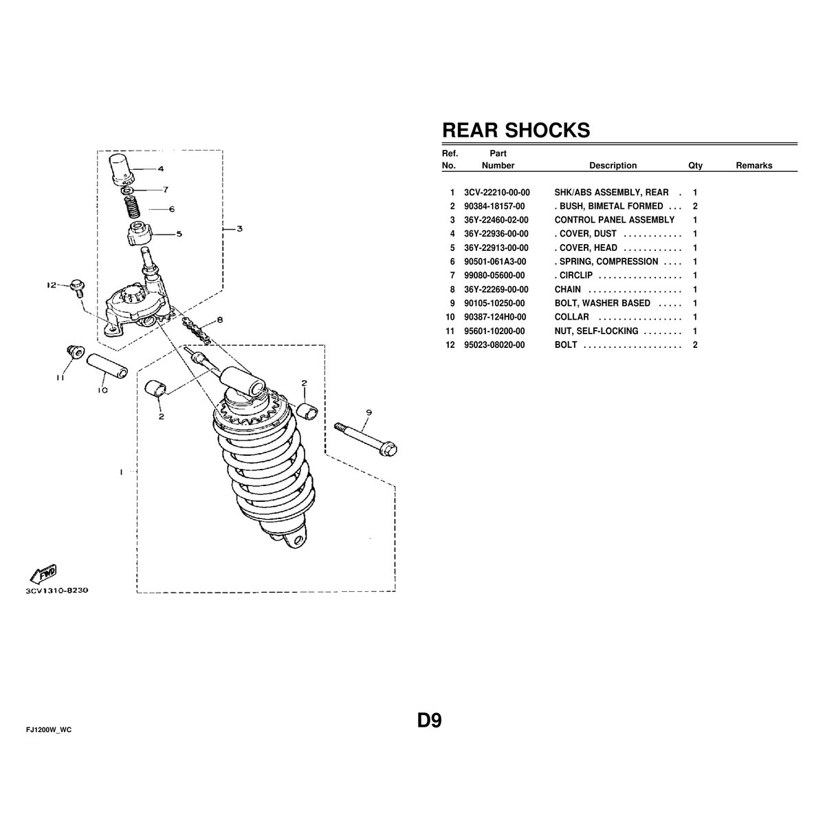 Yamaha FJ1200W Parts Manual - Complete Motorcycle Parts Catalog - Image 7