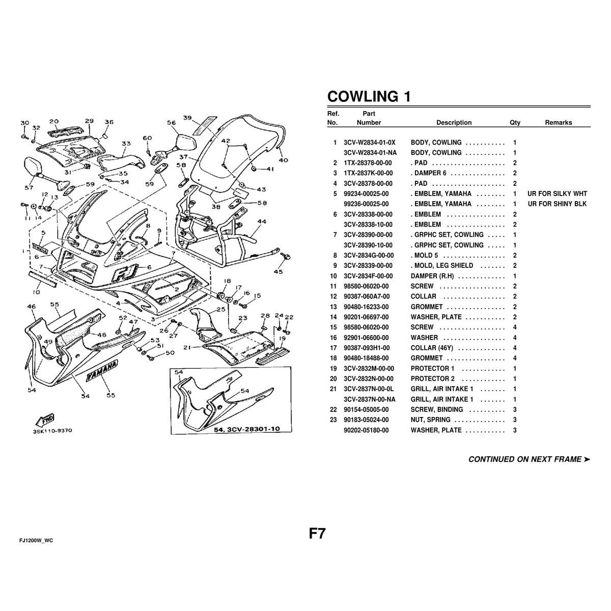 Yamaha FJ1200W Parts Manual - Complete Motorcycle Parts Catalog - Image 8
