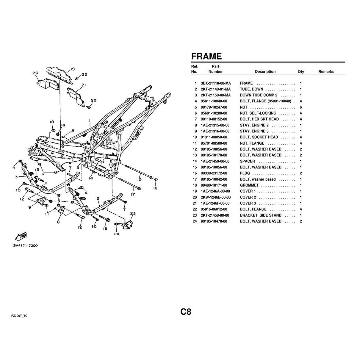 Yamaha FZ700T Cylinder Head Parts Manual Assembly Guide PDF - Image 4