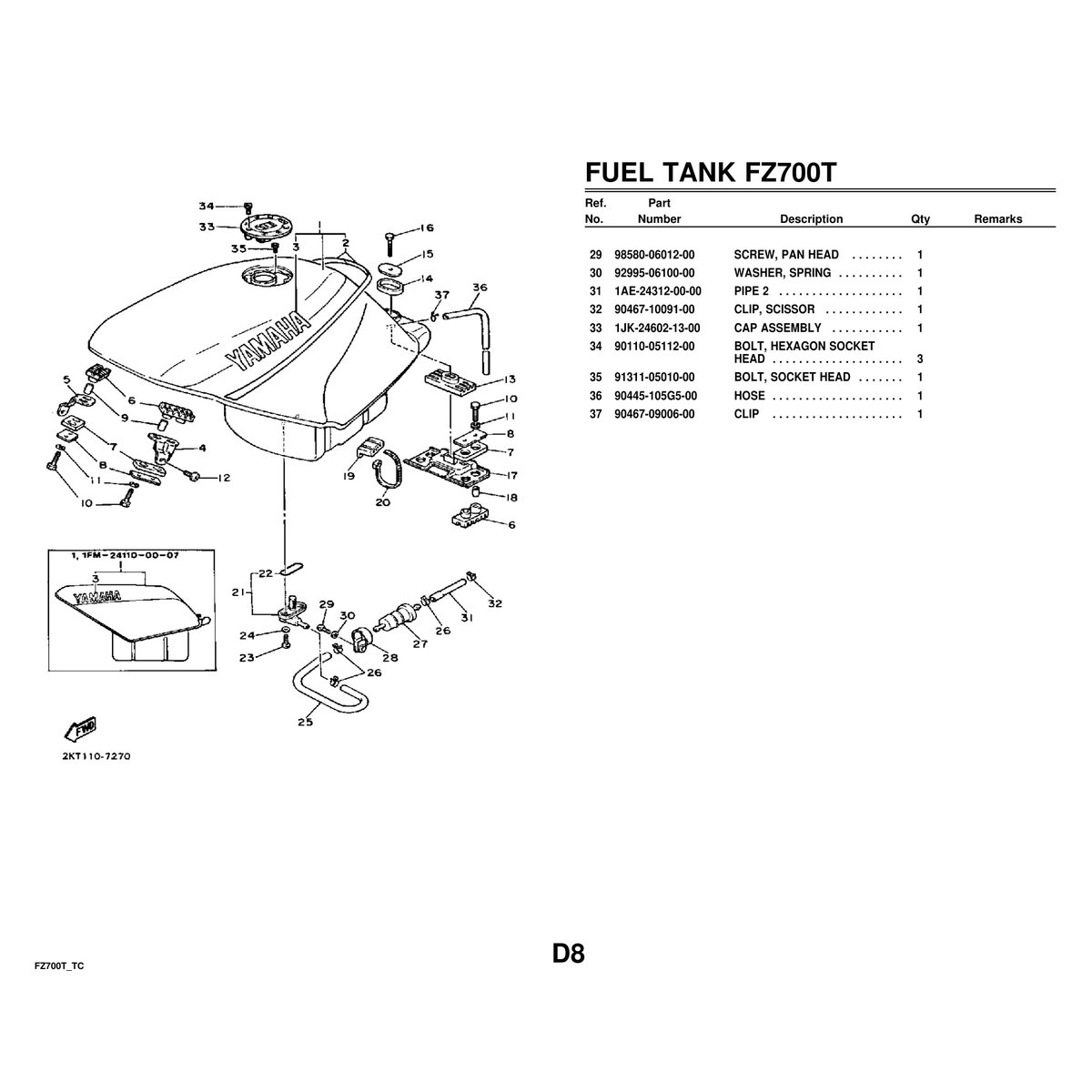 Yamaha FZ700T Cylinder Head Parts Manual Assembly Guide PDF - Image 5