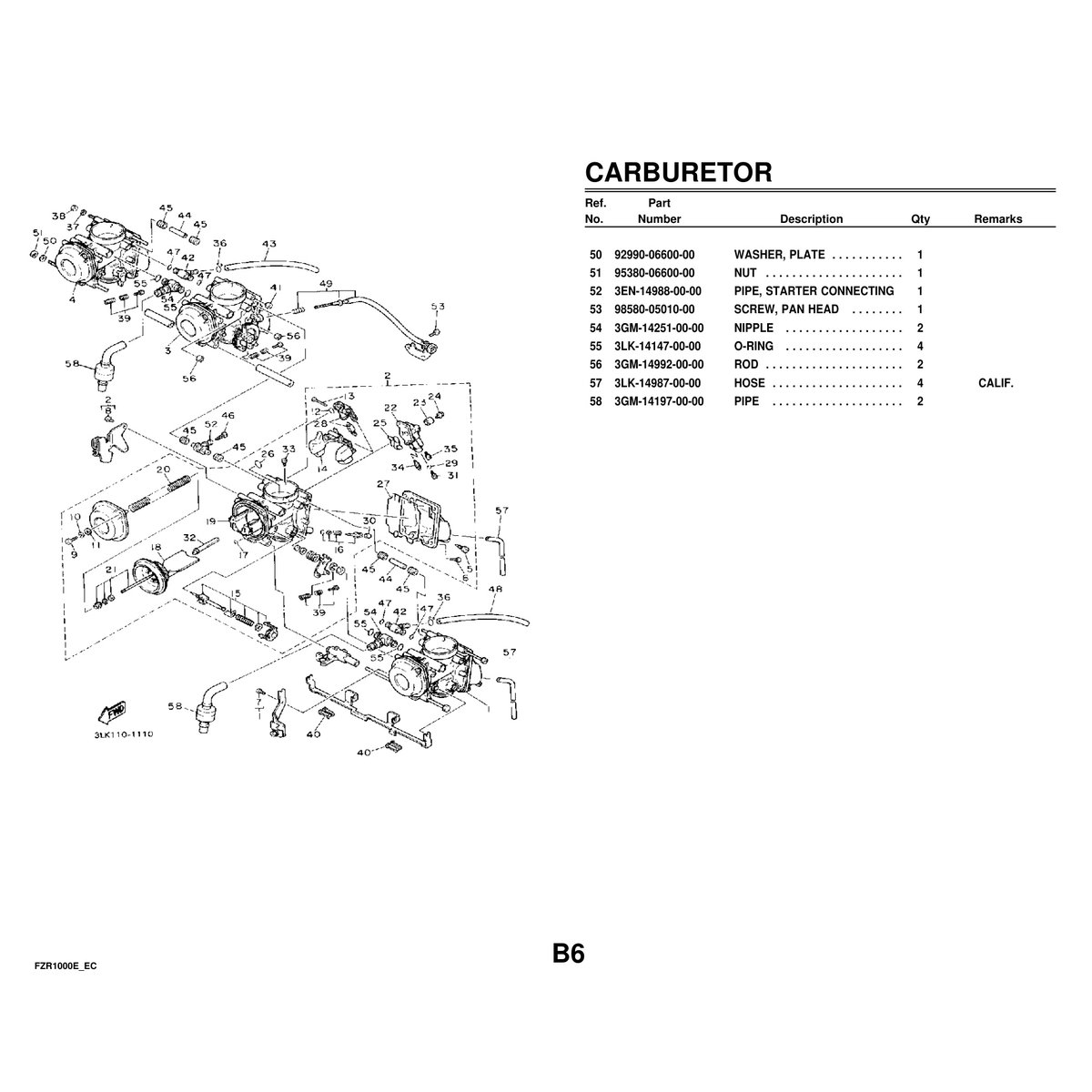 Yamaha FZR1000E/EC Cylinder Head & Parts Manual PDF Guide - Image 3