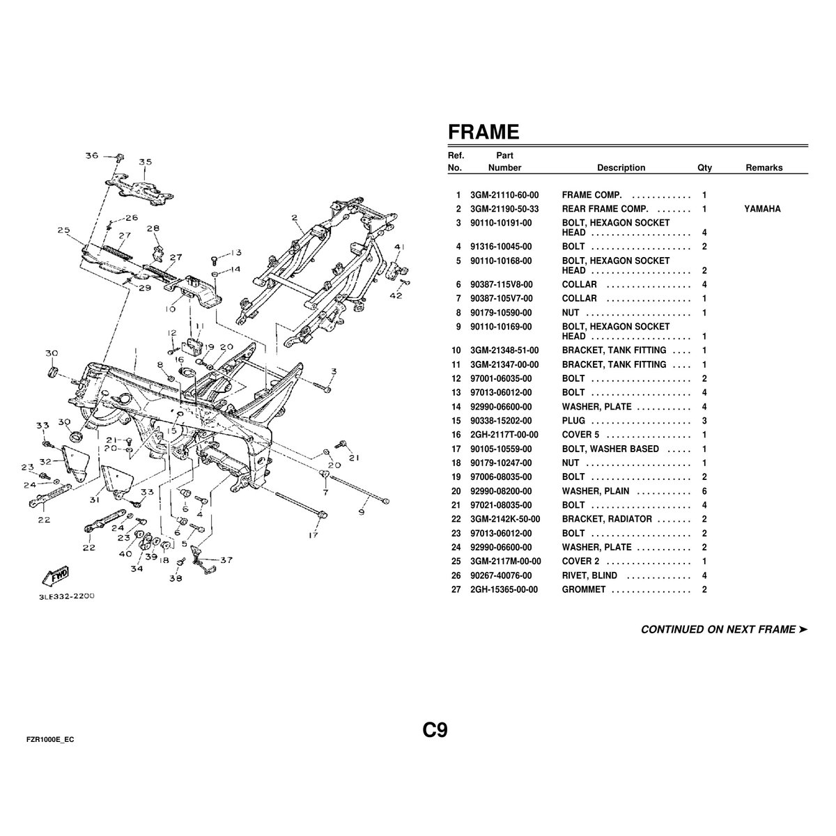 Yamaha FZR1000E/EC Cylinder Head & Parts Manual PDF Guide - Image 4