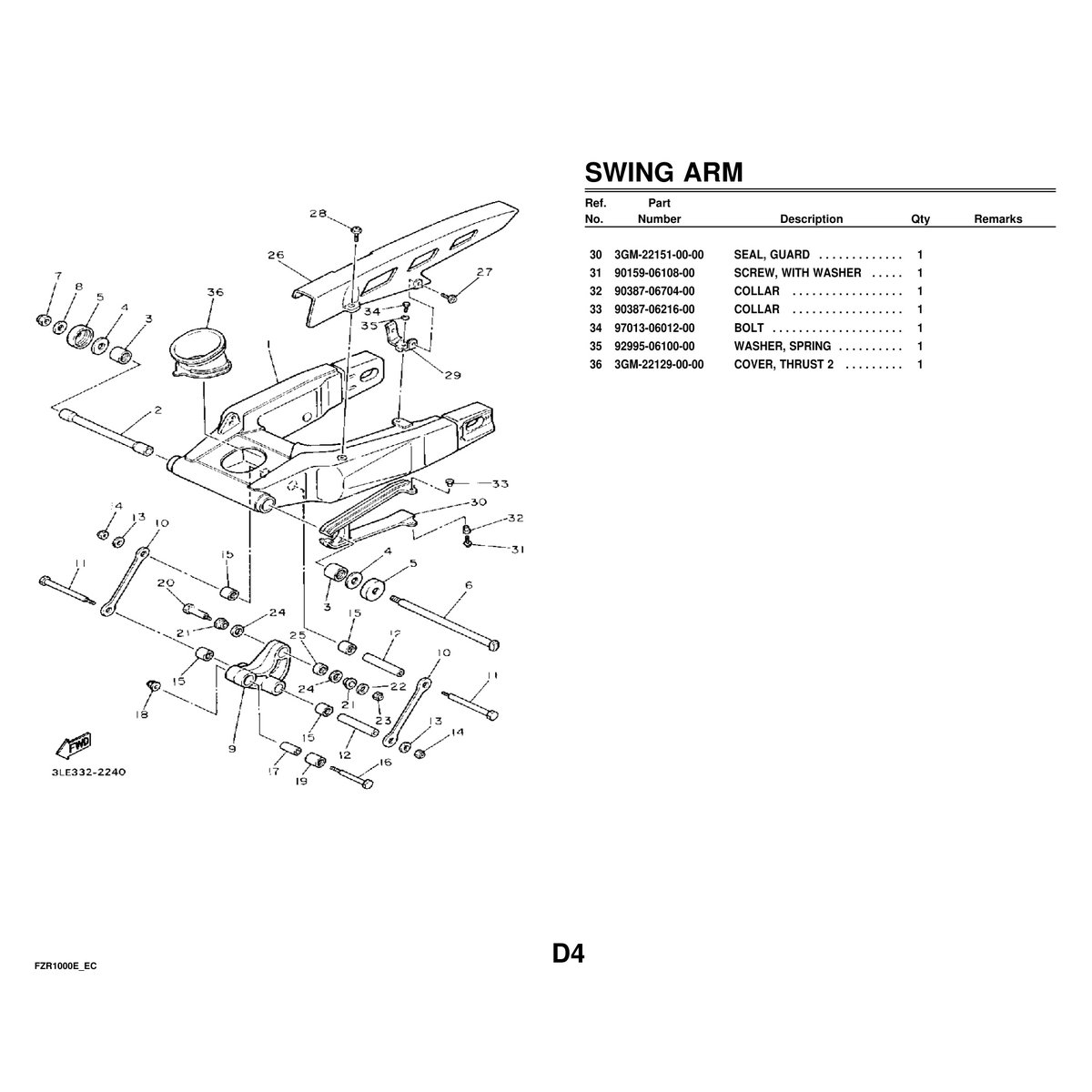 Yamaha FZR1000E/EC Cylinder Head & Parts Manual PDF Guide - Image 6