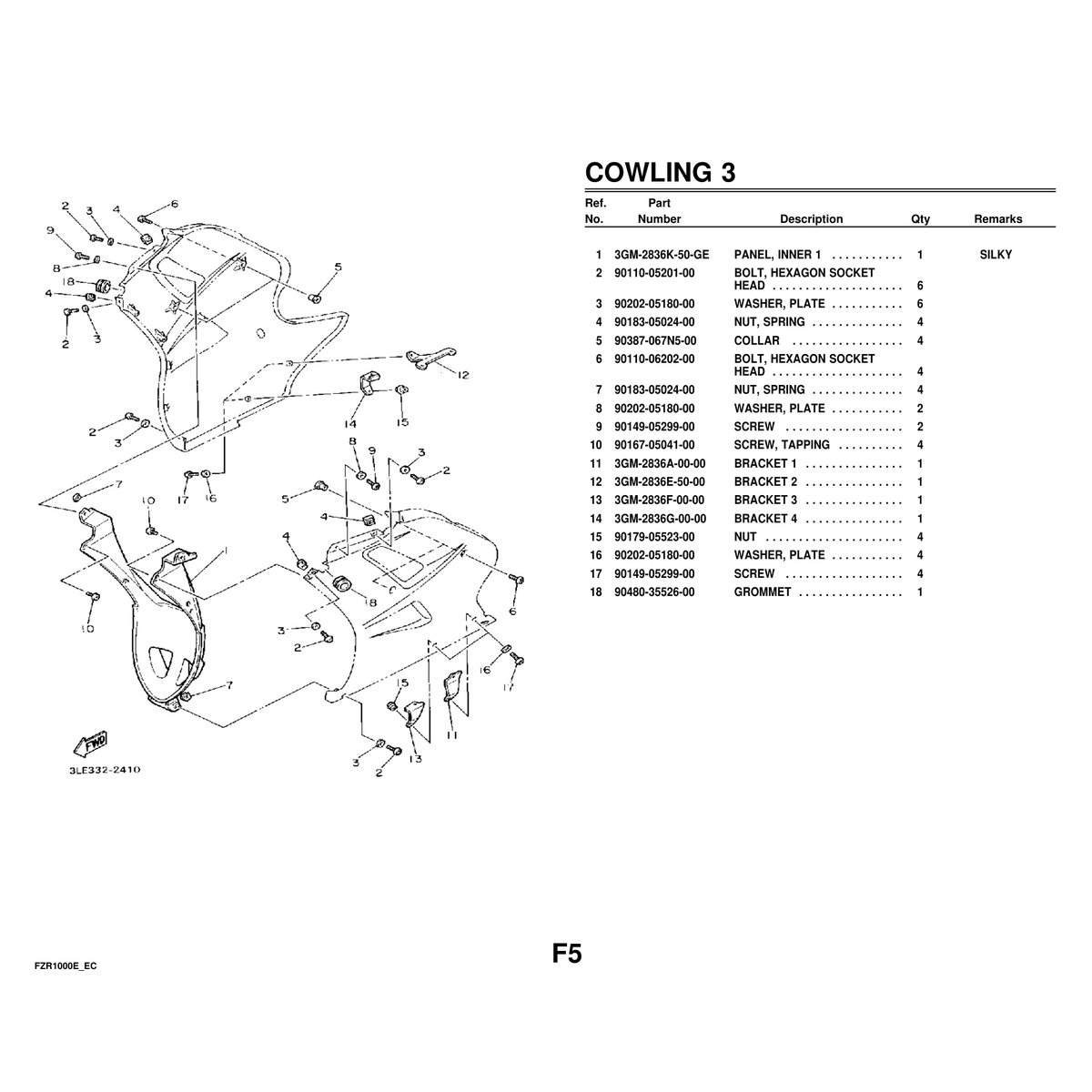 Yamaha FZR1000E/EC Cylinder Head & Parts Manual PDF Guide - Image 8