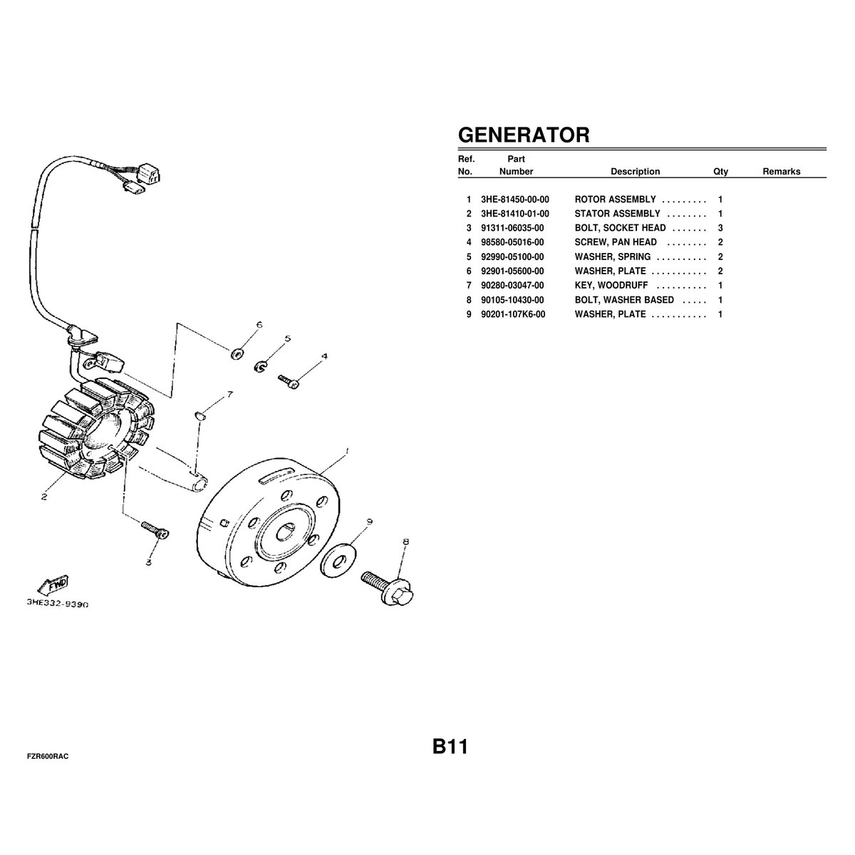 Yamaha FZR600RAC Parts Manual - Complete Parts Catalog PDF - Image 3