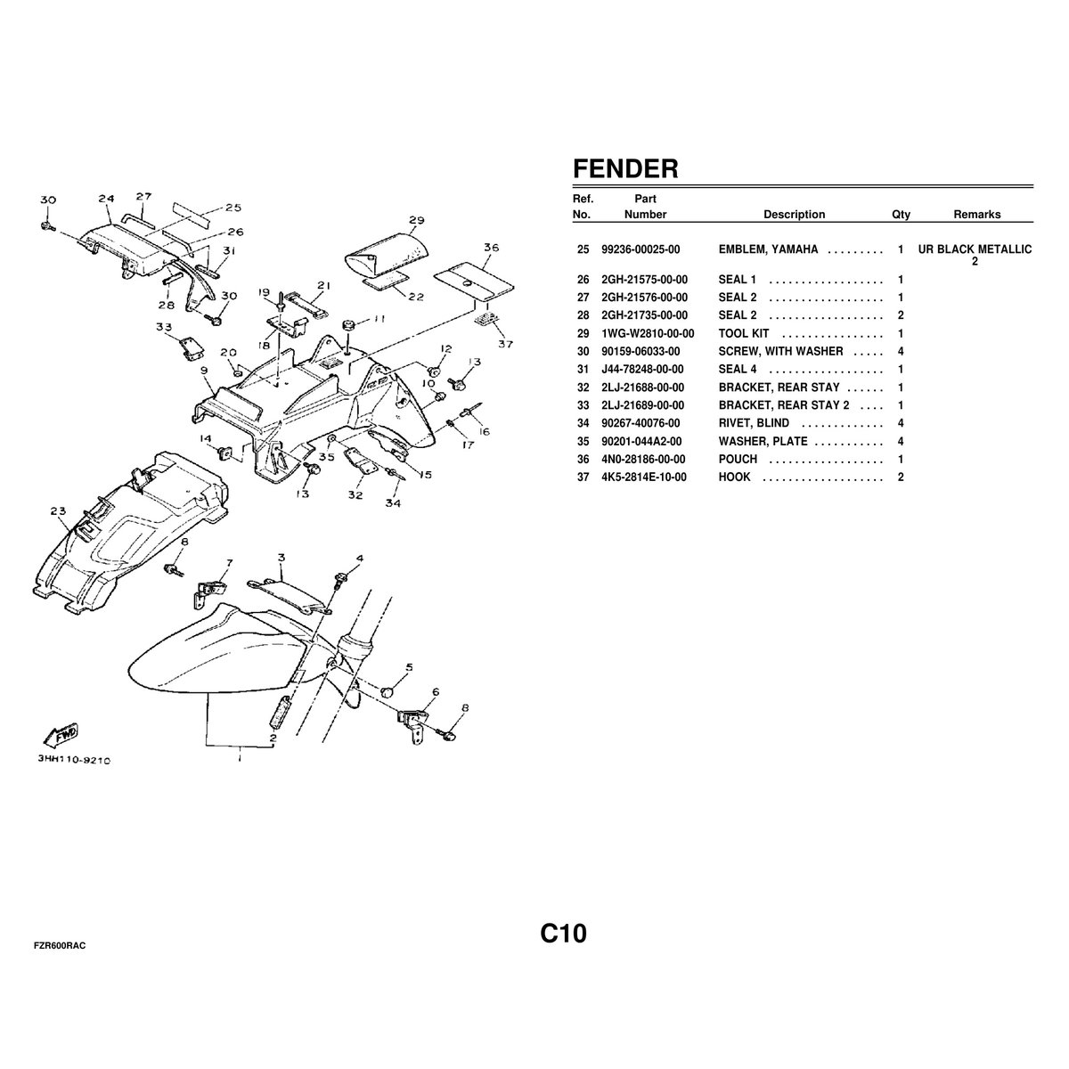 Yamaha FZR600RAC Parts Manual - Complete Parts Catalog PDF - Image 4