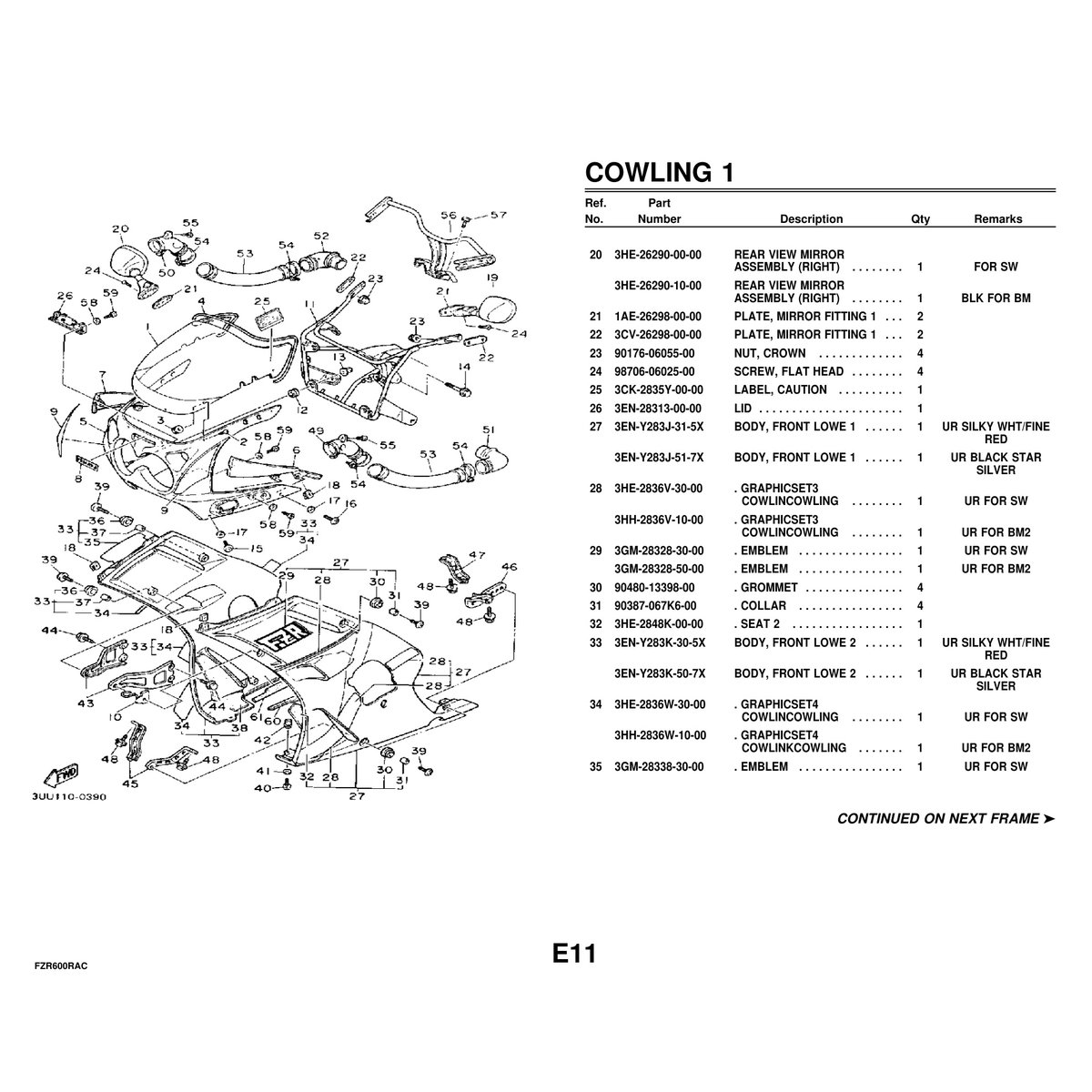 Yamaha FZR600RAC Parts Manual - Complete Parts Catalog PDF - Image 7
