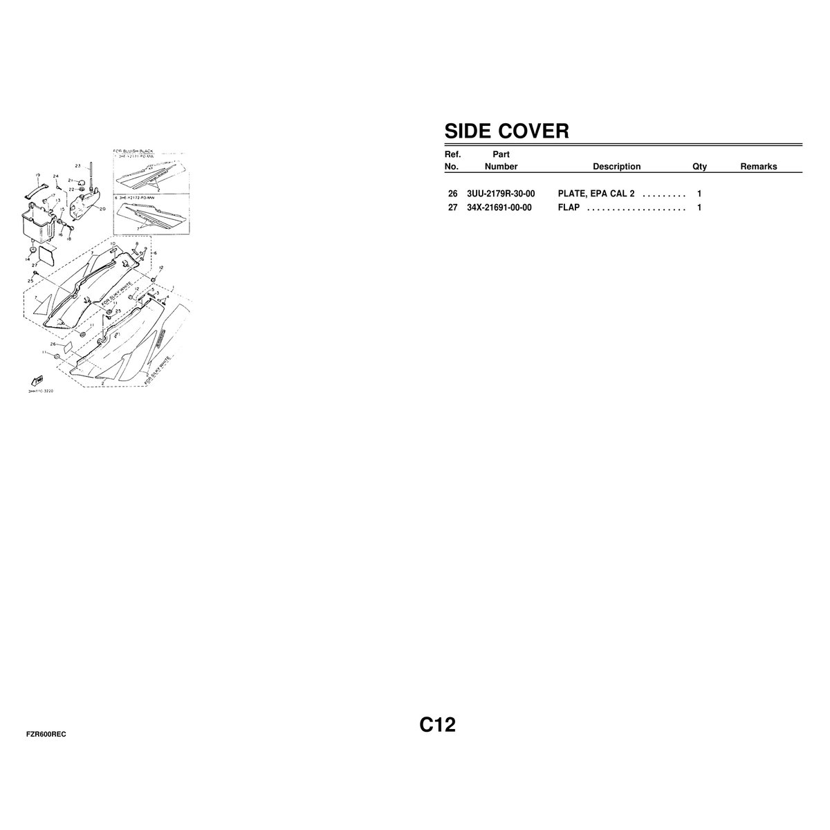 Yamaha FZR600REC Parts Catalog - Complete Parts Manual 71 Pages - Image 3
