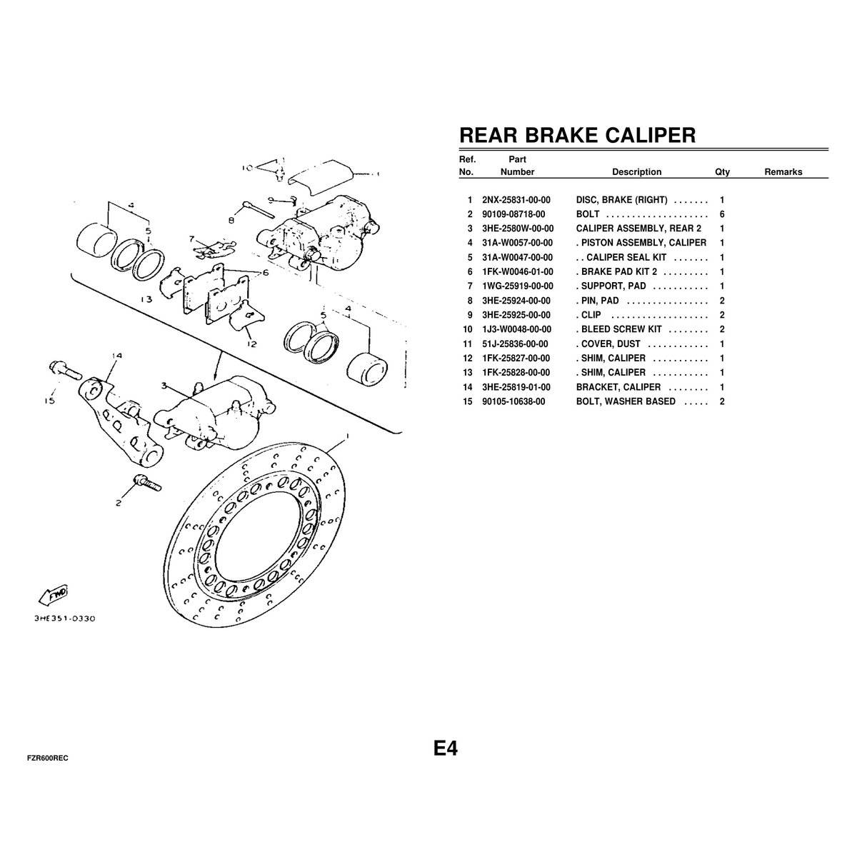 Yamaha FZR600REC Parts Catalog - Complete Parts Manual 71 Pages - Image 5