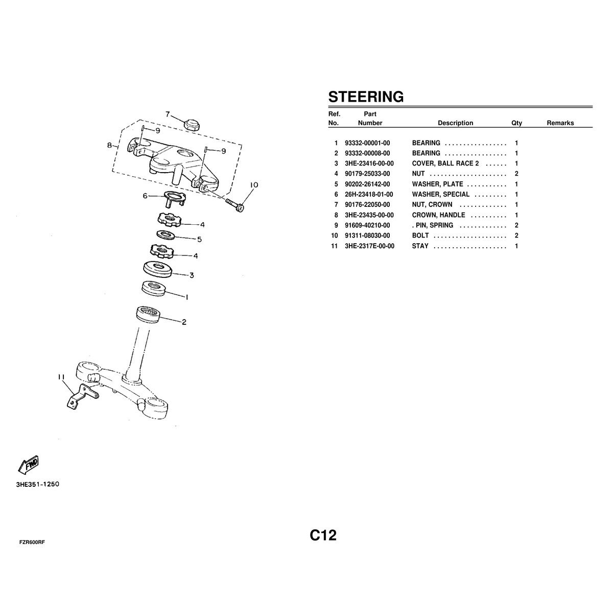 Yamaha FZR600RF Parts Catalog Manual - Complete 69-Page Guide - Image 3