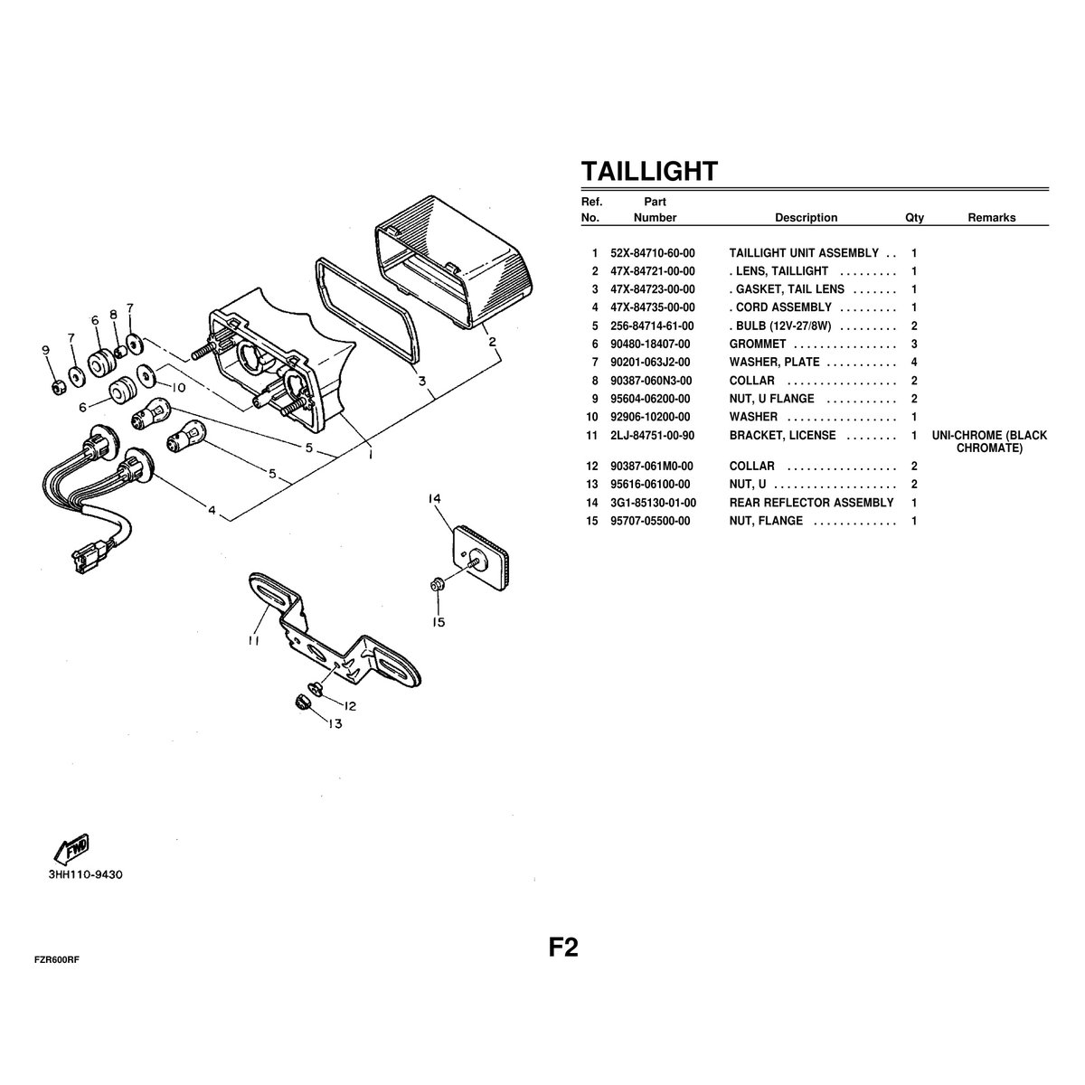 Yamaha FZR600RF Parts Catalog Manual - Complete 69-Page Guide - Image 8