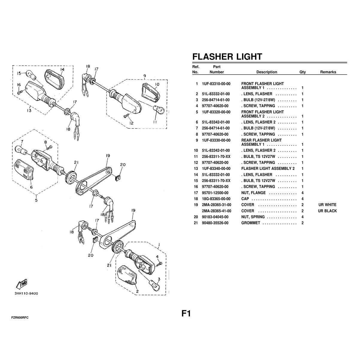 Yamaha FZR600RFC Motorcycle Parts Manual - Complete Catalog - Image 6