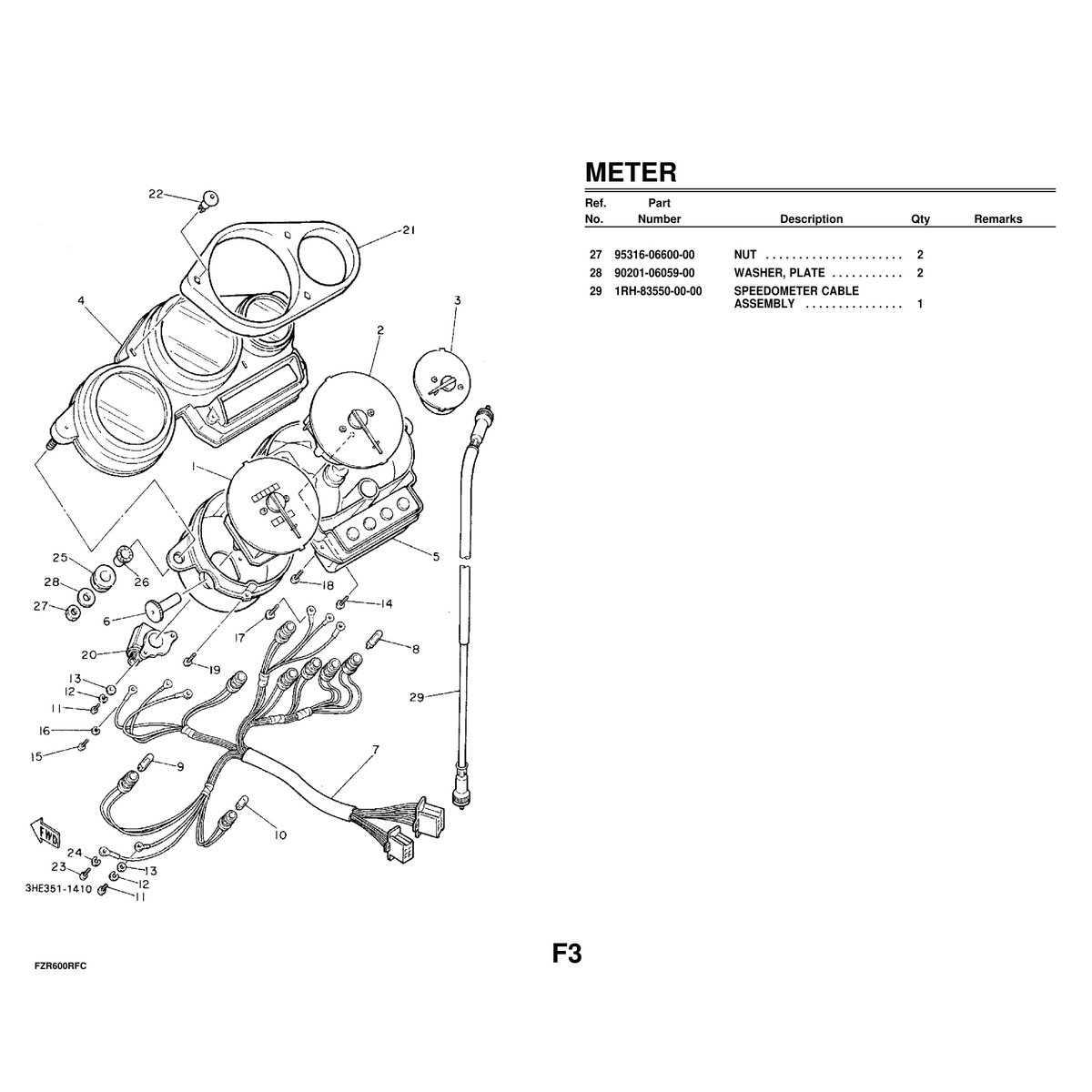 Yamaha FZR600RFC Motorcycle Parts Manual - Complete Catalog - Image 7