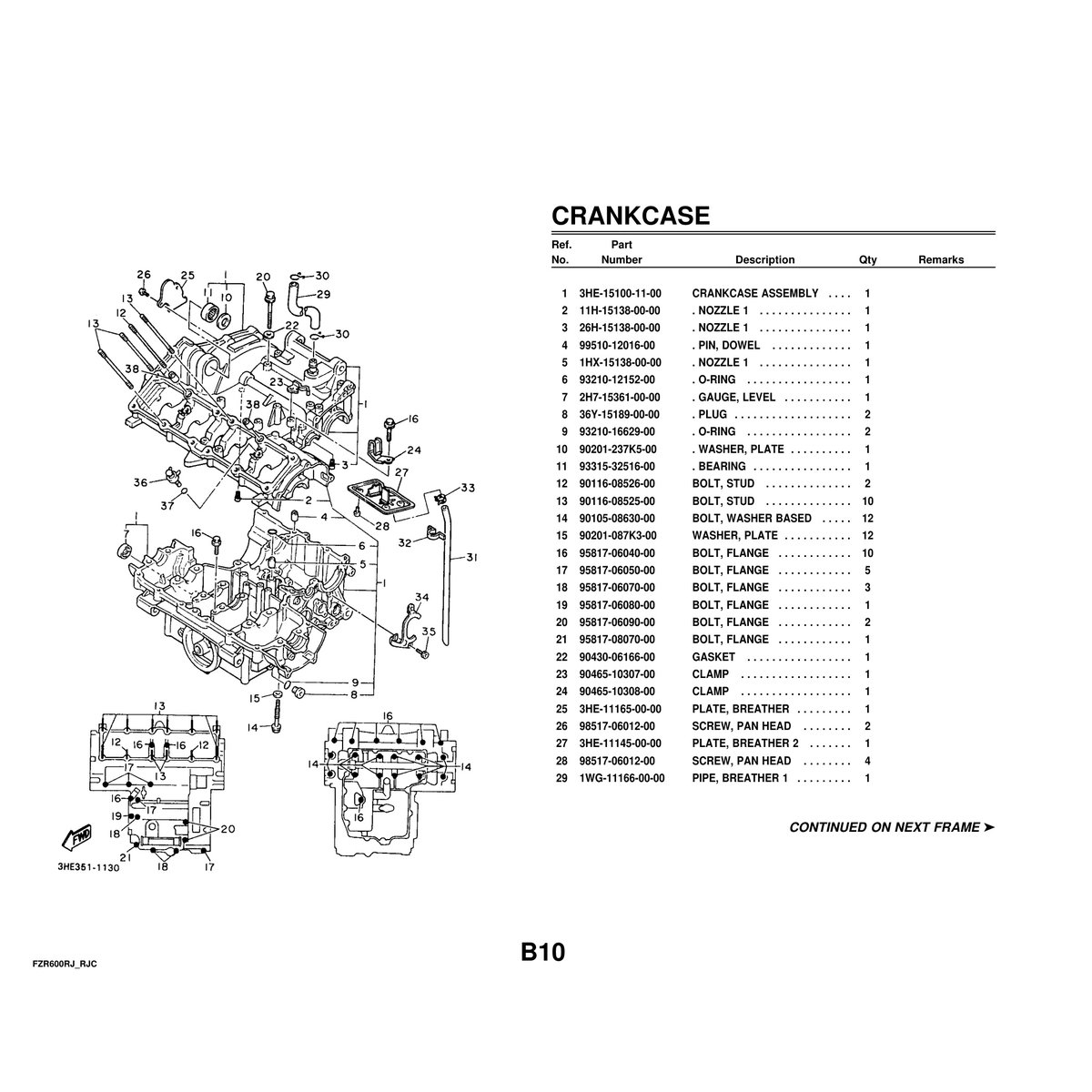 Yamaha FZR600RJ/RJC Cylinder Head & Cylinder Parts Manual PDF - Image 3