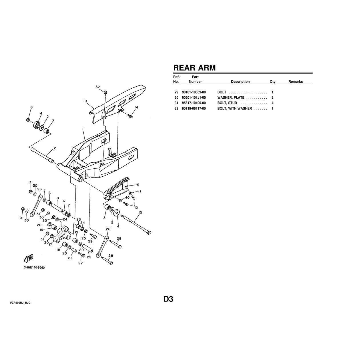 Yamaha FZR600RJ/RJC Cylinder Head & Cylinder Parts Manual PDF - Image 5