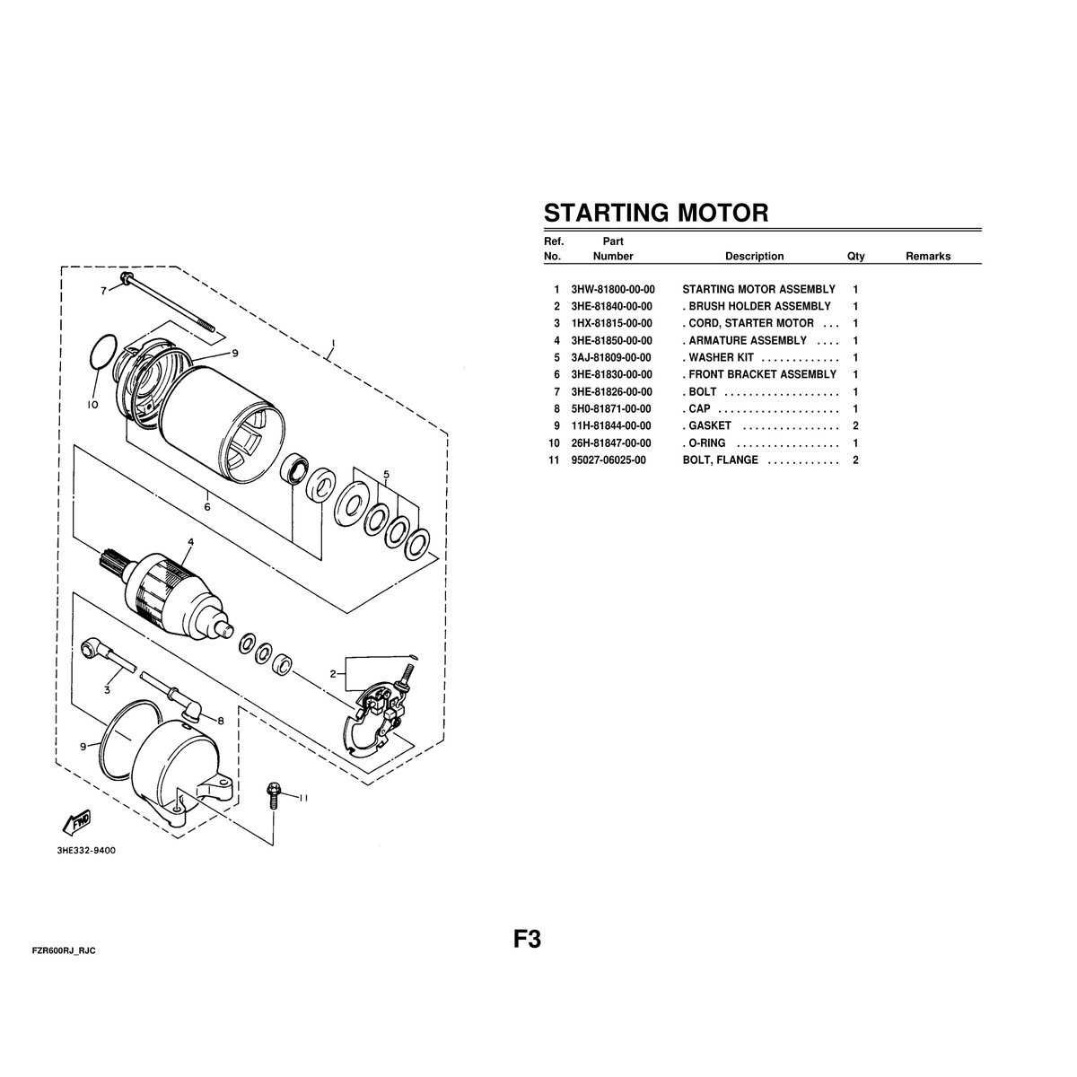 Yamaha FZR600RJ/RJC Cylinder Head & Cylinder Parts Manual PDF - Image 6