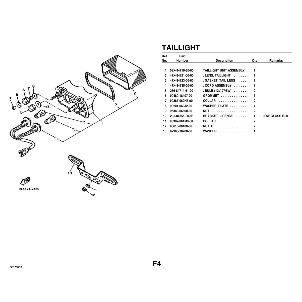 Yamaha FZR750RT Parts Manual - Complete Motorcycle Parts Catalog - Image 8