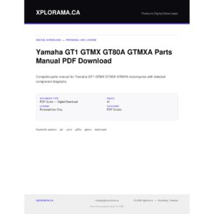 Yamaha GT1 GTMX GT80A GTMXA Parts Manual PDF Download - 41 Pages