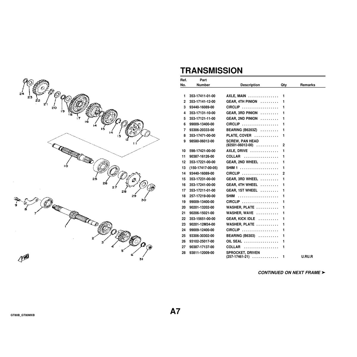 Yamaha GT80B GT80MXB Motorcycle Parts Manual PDF - Image 2