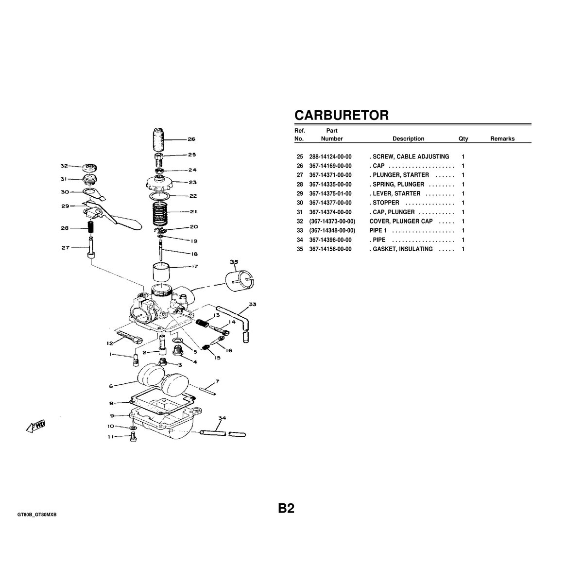 Yamaha GT80B GT80MXB Motorcycle Parts Manual PDF - Image 3