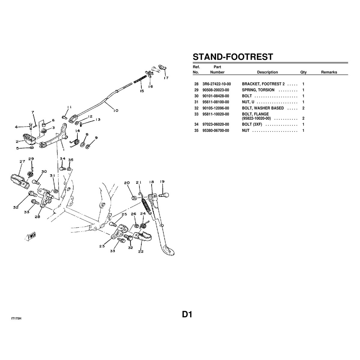 Yamaha IT175H Motorcycle Cylinder Parts Manual PDF - 44 Pages - Image 3