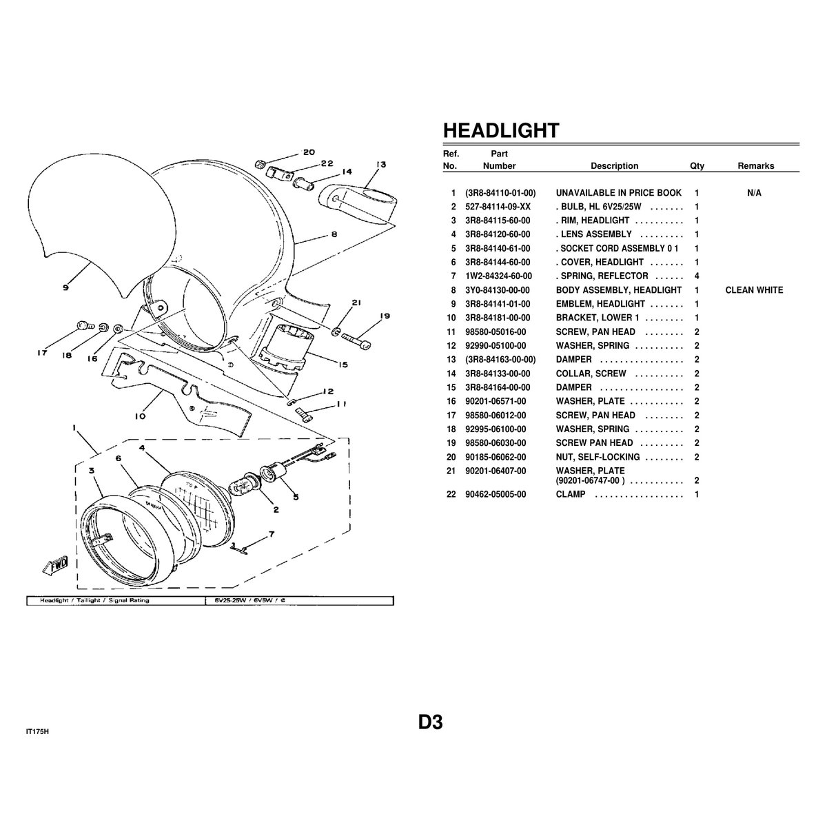Yamaha IT175H Motorcycle Cylinder Parts Manual PDF - 44 Pages - Image 4