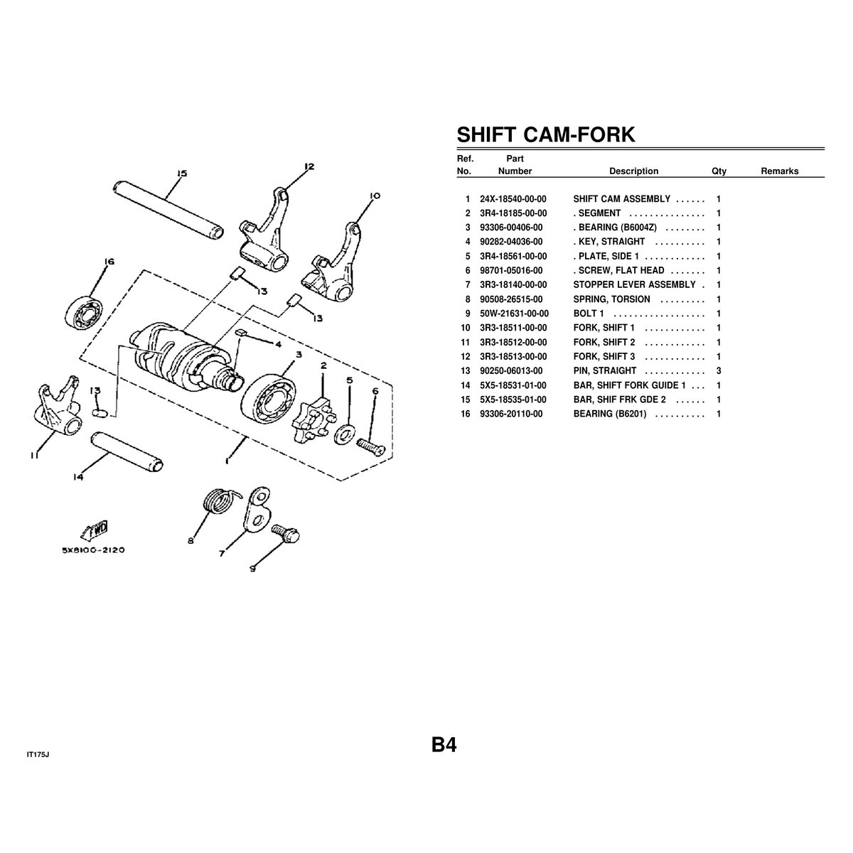 Yamaha IT175J Motorcycle Parts Manual Engine Components PDF Guide - Image 2